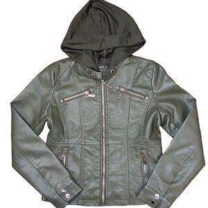 Jou Jou Hooded Moto Jacket- Youth